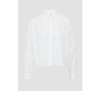 s.Oliver Red Label - Verkürzte Bluse mit Lochstickerei weiß - Gr. - 40