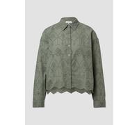 Verkürzte Bluse mit Lochstickerei 44 grün 2166925.7369.44