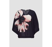 Verkürzte Crêpe-Bluse im Loose Fit mit Pailletten 48 blau 2151394.59D0.48