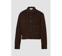 Verkürzte Feincord-Bluse mit aufgesetzten Taschen 48 braun 2170036.8945.48