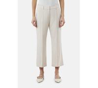 Verkürzte Flared Leg Hose aus Baumwollstretch beige 42