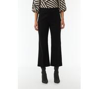 Verkürzte Flared-Leg-Hose aus Baumwollstretch schwarz 32