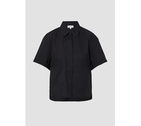 Verkürzte Hemdbluse im Relaxed Fit mit aufgesetzten Taschen 40 schwarz 2163677.9999.40
