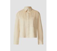 Verkürzte Hemdbluse in Velours-Optik 32 Beige 2173107.0805.32