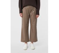 Verkürzte Hose in Leder-Optik braun 36