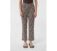 Verkürzte Jeans mit Flared Leg und Leo-Print beige|mehrfarbig 32