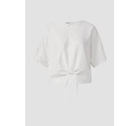 Verkürzte Leinenmix-Bluse im Relaxed Fit 32 weiß 2165746.0100.32