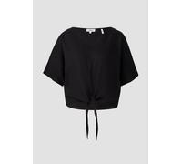 Verkürzte Leinenmix-Bluse im Relaxed Fit 46 schwarz 2165746.9999.46