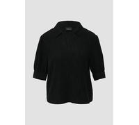 Verkürzte Plissee-Bluse im Loose Fit mit Puffärmeln 48 schwarz 2164257.9999.48