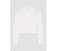 Verkürzte Strickjacke aus Baumwollmix 158/164 weiß 2161701.0100.158_164