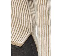 Verkürzte Strickjacke in Bi-Color-Optik beige|weiß 36