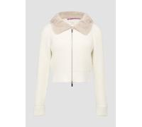 Verkürzte Strickjacke mit Kragen in Pelzoptik M creme 2158459.0510.M