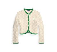 Verkürzte Strickjacke mit Zopfmuster S Cream