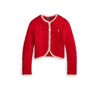 Verkürzte Strickjacke mit Zopfmuster XL Red