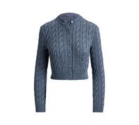 Verkürzte Strickjacke mit Zopfmuster XXL Blue