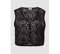 Verkürzte Weste aus Häkelspitze S schwarz 2166279.9999.S
