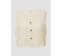 Verkürzte Weste aus Häkelspitze XS Beige 2166279.8105.XS