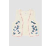 Verkürzte Weste mit Stickerei in Leinenoptik 122 creme 2165254.0600.122