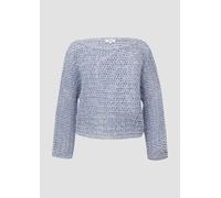 Verkürzter Ajour-Strickpullover in Oversize mit Fledermausärmeln 34 blau 2163627.50X3.34