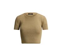 Verkürzter Metallic-Kurzarmpullover XXXL Gold