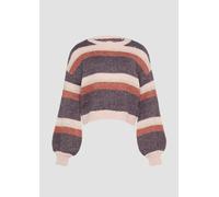 Verkürzter Strickpullover mit Streifen M lila|mehrfarbig 2153155.49G0.M