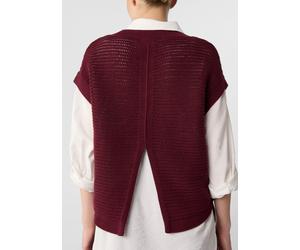 Verkürzter Strickpullunder mit Rückenschlitz pink M