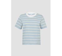 Verkürztes Baumwoll-T-Shirt mit Streifen 40 blau|mehrfarbig 2164674.50G2.40