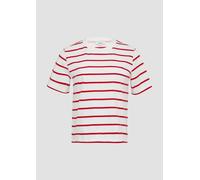 Verkürztes Baumwoll-T-Shirt mit Streifen Ecru 44