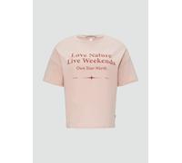 Verkürztes Baumwollshirt mit Frontprint S Rosa 2153326.40D0.S