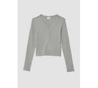 Verkürztes Rippshirt mit Knopfleiste 146/152 grau 2170853.95W0.146_152