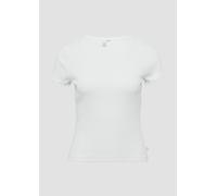 Verkürztes Rippshirt mit Rundhalsausschnitt L weiß 2168288.0100.L