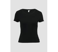 Verkürztes Rippshirt mit Rundhalsausschnitt XXL schwarz 2168288.9999.XXL