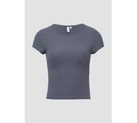 Verkürztes Rippshirt | QS x Vanessa Mai XL grau 2173750.9825.XL