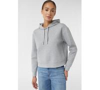 Verkürztes Sweatshirt mit Logo-Stickerei und Kapuze grau 44