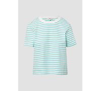 Verkürztes T-Shirt aus Interlockjersey 42 türkis|creme 2166284.60G1.42