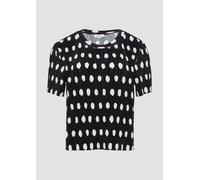 Verkürztes T-Shirt aus Plissee mit Rundhalsausschnitt 38 schwarz 2164167.99A2.38