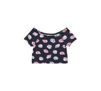 Verkürztes T-Shirt aus Rippware mit Off-Shoulder-Ausschnitt 140 blau 2165580.58A1.140