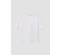 Verkürztes T-Shirt im Slim Fit aus Rippware 134/140 weiß 2170910.0100.134_140