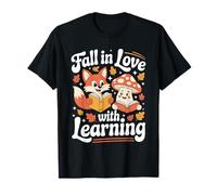 Verliebe Dich in Learning Autumn Teacher Fox Mushroom Kids T-Shirt