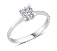 Verlobungsring 0,50 Carat Solitär Effect Diamant Ring 8 Karat Weißgold