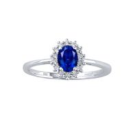 Verlobungsring der Prinzessin KATE aus Weißgold mit echtem Saphir und Diamanten 0,20 ct ringgröße 60