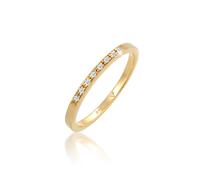 Verlobungsring ELLI DIAMONDS "Bandring Verlobung Diamant (0.04 ct.) 585 Gelbgold" Gr. 56, weiß, Fingerringe, Damen, 56mm, 0,04 P1 = bei 10-facher Vergrößerung erkennbare Einschlüsse, Gelbgold 585, 2mm