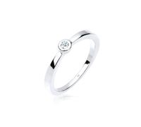 Ring Klassischer Solitär Diamant 0.03 Ct. 925 Silber DIAMORE Weiß 4N126/00X52
