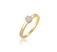 Verlobungsring ELLI DIAMONDS "Diamant Weiß Brillantschliff (0.12 ct) 585 Gelbgold" Gr. 58, gold, Fingerringe, Damen, 58mm, 0,09 P1 = bei 10-facher Vergrößerung erkennbare Einschlüsse, Gelbgold 585, 2m