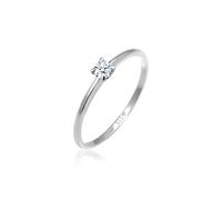 Elli DIAMONDS - Solitär Verlobung Diamant (0.06 ct.) 585 Weißgold Ringe 1 ct Damen