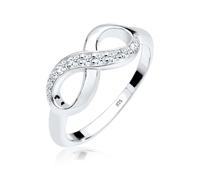 Verlobungsring ELLI DIAMONDS "Ring Infinity Diamant Weiß Brillantschliff (0.12 ct) 925 Sterling Silber" Gr. 56, weiß, Fingerringe, Damen, 56, Silber 925 (Sterlingsilber), Verlobungsring (57193340-56)