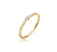 Verlobungsring ELLI DIAMONDS "Ring Microsetting Diamant (0.11 ct.) 585er Gelbgold" Gr. 58, gold, Fingerringe, Damen, 58, Gelbgold 585, Verlobungsring (76688605-58) gold