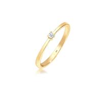 Verlobungsring ELLI DIAMONDS "Ring Solitär Diamant Weiß (0.03 ct) 925 Sterling Silber" Gr. 54, gold, Fingerringe, Damen, 54, Silber 925 (Sterlingsilber), Verlobungsring (19080950-54) gold