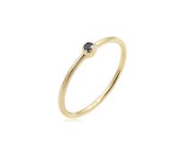 Elli Verlobungsring »Solitär Schwarzer Diamant (0.03 ct) 375er Gelbgold«