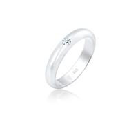 Verlobungsring ELLI DIAMONDS "Solitär Verlobung Diamant (0.06 ct) 925 Sterling Silber" Gr. 56, silber, Fingerringe, Damen, 56mm, 0,06 P1 = bei 10-facher Vergrößerung erkennbare Einschlüsse, Silber 925